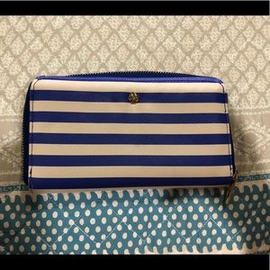 Blue & white striped wallet